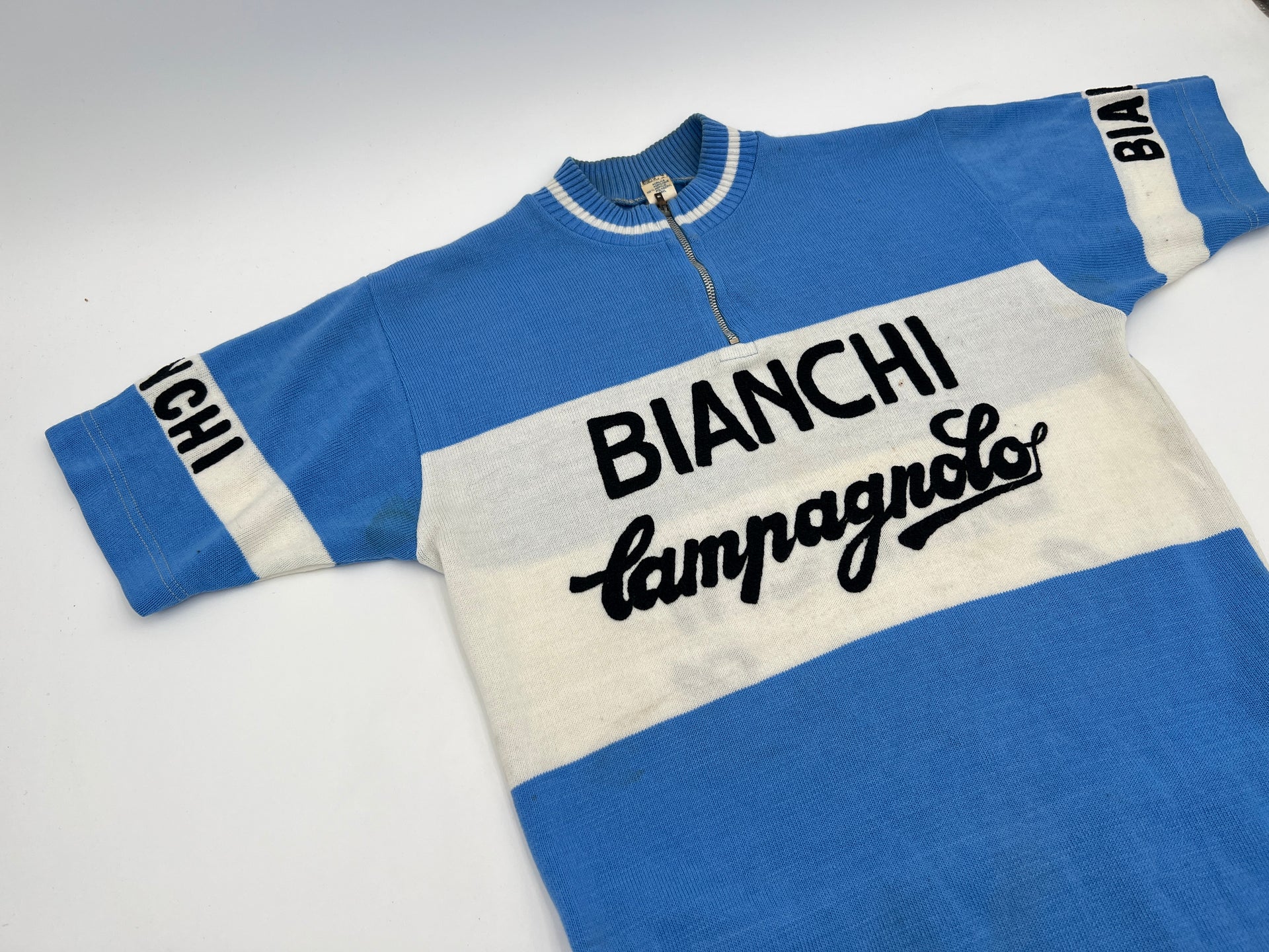 Bianchi Campagnolo Wool Short Sleeved Vintage Jersey